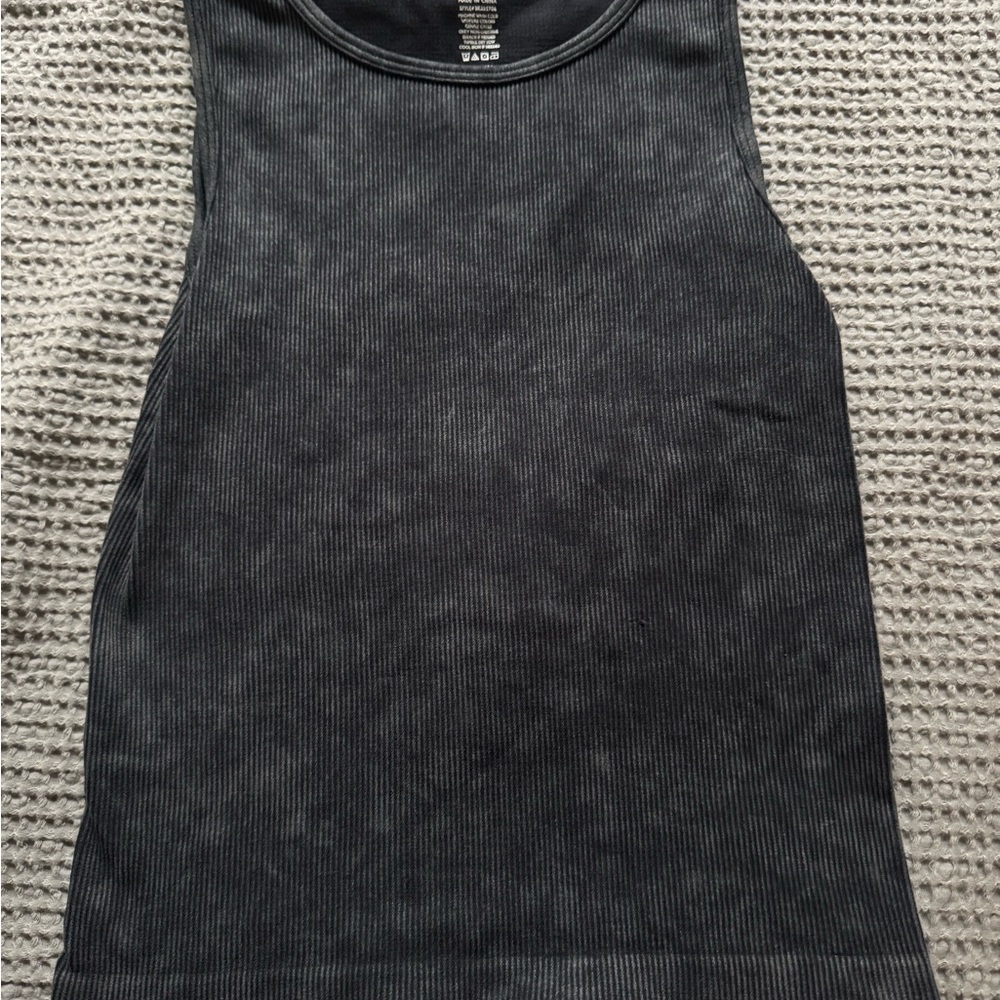 Black Ribbed Women's Tank Top